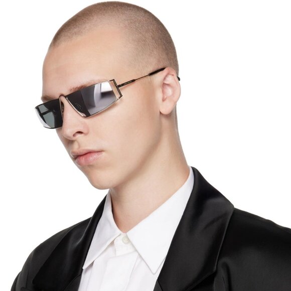 NEW SL606 002 SAINT LAURENT SUNGLASSES UNISEX SQUARE SILVER EYEWEAR - Picture 3 of 4